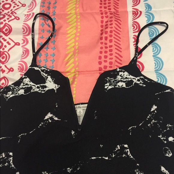 Charlotte Russe Black Marble Midi Dress - Picture 3 of 3